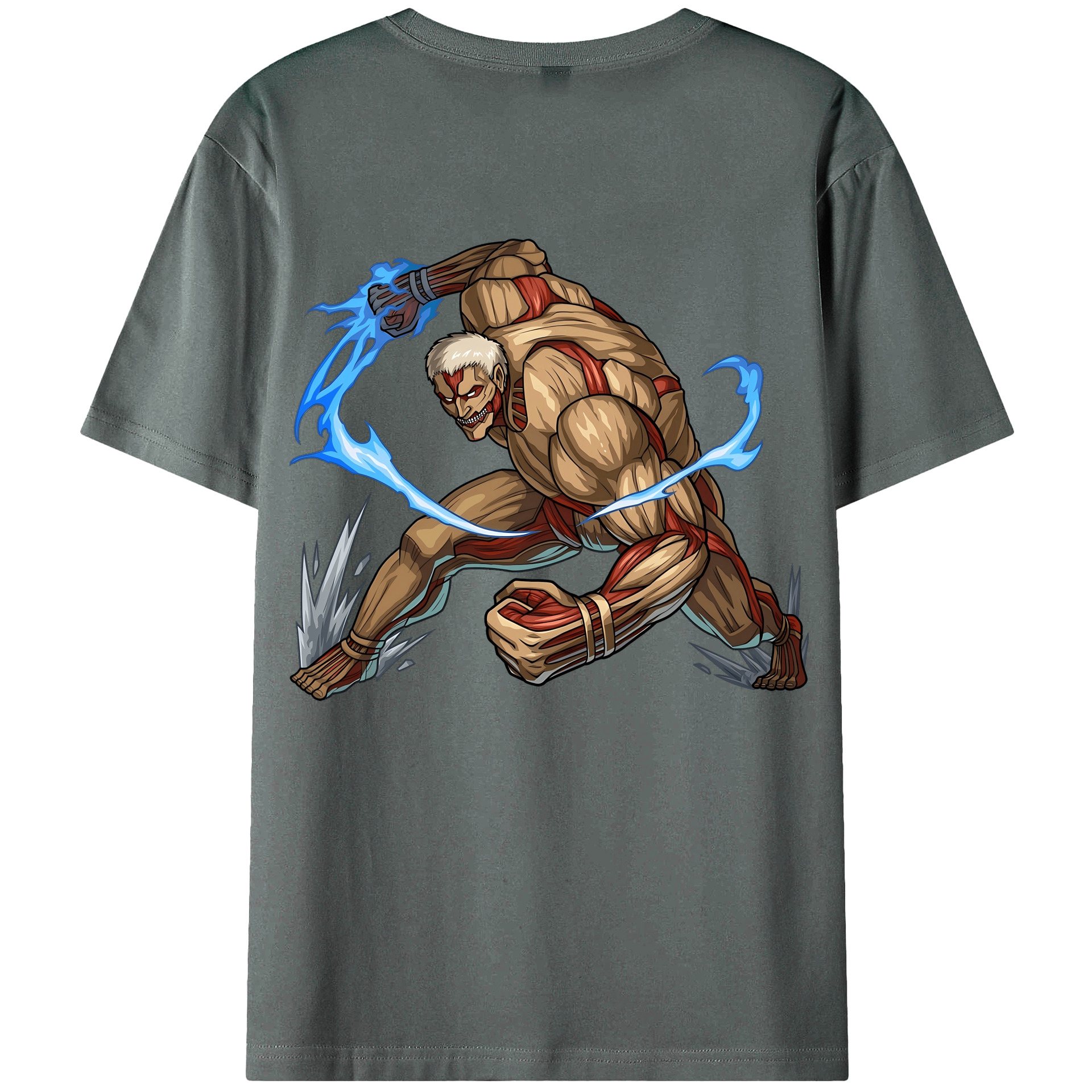 （画像用） 進撃の巨人 Attack on Titan 綿100％ メンズ半袖Tシャツ（バックプリント） 通気性
